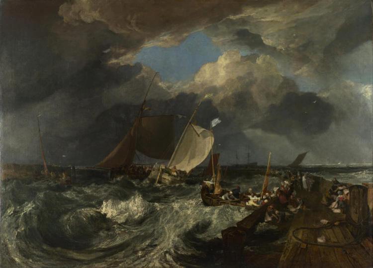 Joseph Mallord William Turner Calais Pier,with French poissards preparing for sea:an English packet arriving (detail) (mk31) oil painting image